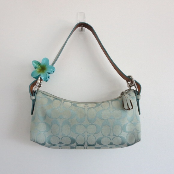 Coach Mint Blue East West Bag - Picture 1 of 7